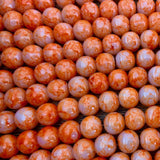 8mm Faux Marble Orange Glass Pearl | Fashion Jewellery Outlet | Fashion Jewellery Outlet