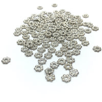 5mm Alloy Rhodium Plated Daisy Spacer Beads | Fashion Jewellery Outlet | Fashion Jewellery Outlet