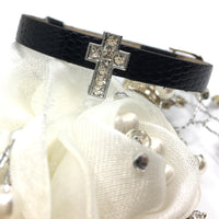 Alloy Slider Rhinestone Cross Slider | Fashion Jewellery Outlet | Fashion Jewellery Outlet