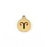 Zodiac Sign Laser Engraved Steel Charm | Fashion Jewellery Outlet | Fashion Jewellery Outlet