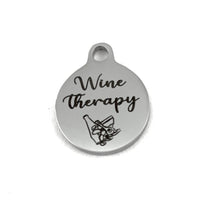 Wine Therapy Laser Engraved Charm | Fashion Jewellery Outlet | Fashion Jewellery Outlet