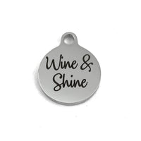 Wine & Shine Laser Engraved Charm | Fashion Jewellery Outlet | Fashion Jewellery Outlet