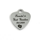 Promoted to Great Grandma Engraved Charm | Fashion Jewellery Outlet | Fashion Jewellery Outlet