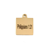 Philippians 1:21 Jewish Prayer Custom Charm | Fashion Jewellery Outlet | Fashion Jewellery Outlet