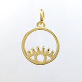 Round Gold Evil Eye Ring Charm | Fashion Jewellery Outlet | Fashion Jewellery Outlet