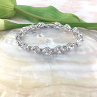 Cubic Zirconia Round Bridal Bracelet | Fashion Jewellery Outlet | Fashion Jewellery Outlet