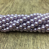 6mm and 8mm Glass Pearl Bead,Light Purple | Fashion Jewellery Outlet | Fashion Jewellery Outlet