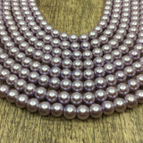 6mm and 8mm Glass Pearl Bead,Light Purple | Fashion Jewellery Outlet | Fashion Jewellery Outlet