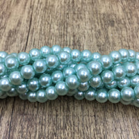 8mm Faux Glass Pearl Bead Tiffany Blue | Fashion Jewellery Outlet | Fashion Jewellery Outlet