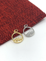 Round Gold Evil Eye Ring Charm | Fashion Jewellery Outlet | Fashion Jewellery Outlet