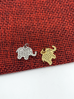 CZ Micro Pave Elephant Charm | Fashion Jewellery Outlet | Fashion Jewellery Outlet