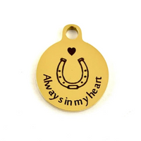 Always in My Heart Laser Engraved Charm | Fashion Jewellery Outlet | Fashion Jewellery Outlet