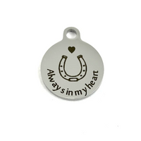 Always in My Heart Laser Engraved Charm | Fashion Jewellery Outlet | Fashion Jewellery Outlet