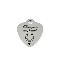 Always in My Heart Laser Engraved Charm | Fashion Jewellery Outlet | Fashion Jewellery Outlet