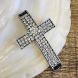 Rhodium Cross with Clear Rhinestones | Fashion Jewellery Outlet | Fashion Jewellery Outlet