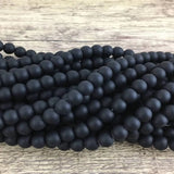 8mm Frosted Black Agate Bead | Fashion Jewellery Outlet | Fashion Jewellery Outlet