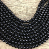 8mm Faux Glass Pearls Bead, Black | Fashion Jewellery Outlet | Fashion Jewellery Outlet