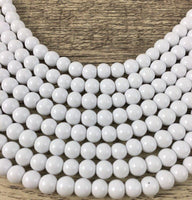 8mm Faux Glass Pearl Bead Solid Chalk White | Fashion Jewellery Outlet | Fashion Jewellery Outlet