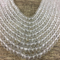 4 mm Clear Faceted Rondelle Glass Bead | Fashion Jewellery Outlet | Fashion Jewellery Outlet