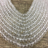 4 mm Clear Faceted Rondelle Glass Bead | Fashion Jewellery Outlet | Fashion Jewellery Outlet