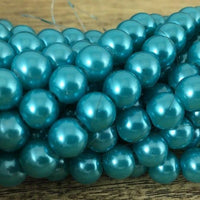 8mm Glass Pearl Bead, Turquoise Blue | Fashion Jewellery Outlet | Fashion Jewellery Outlet