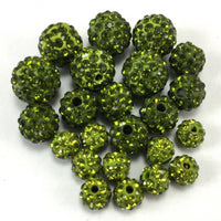 6mm Olivine Green Shamballa Bead | Fashion Jewellery Outlet | Fashion Jewellery Outlet