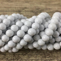 8mm Faux Glass Pearl Bead Solid Chalk White | Fashion Jewellery Outlet | Fashion Jewellery Outlet