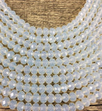 8mm Faceted Rondelle Glass Bead,Frosty White | Fashion Jewellery Outlet | Fashion Jewellery Outlet