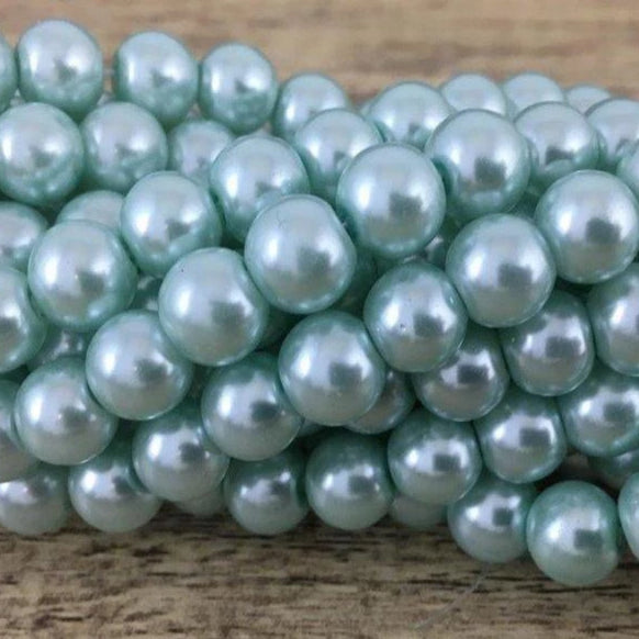 8mm Glass Pearl Bead, Blue | Fashion Jewellery Outlet | Fashion Jewellery Outlet