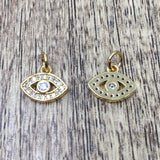 Brass CZ Pave Evil Eye charm | Fashion Jewellery Outlet | Fashion Jewellery Outlet