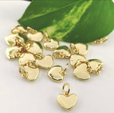 Gold and Rhodium Plated Puffed Heart Charm | Fashion Jewellery Outlet | Fashion Jewellery Outlet