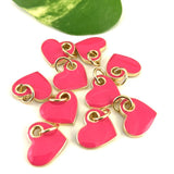 18K Gold Plated Enamel Heart Brass Charm | Fashion Jewellery Outlet | Fashion Jewellery Outlet