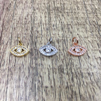 Brass CZ Pave Evil Eye charm | Fashion Jewellery Outlet | Fashion Jewellery Outlet