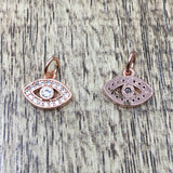 Brass CZ Pave Evil Eye charm | Fashion Jewellery Outlet | Fashion Jewellery Outlet