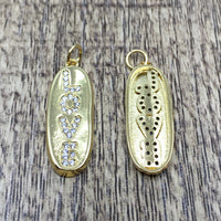 Love Gold Oval Pendant | Fashion Jewellery Outlet | Fashion Jewellery Outlet