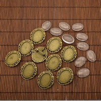 Alloy Bronze Cabochon, Oval Shape Bronze  | Fashion Jewellery Outlet | Fashion Jewellery Outlet