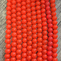 Neon Orange Glass Pearl Beads | Fashion Jewellery Outlet | Fashion Jewellery Outlet