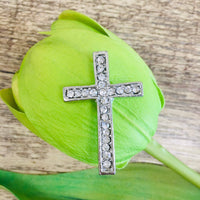 Rhodium/ Gunmetal Cross Bead | Fashion Jewellery Outlet | Fashion Jewellery Outlet