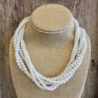 Glass Pearl Twisted Choker Necklace | Fashion Jewellery Outet | Fashion Jewellery Outlet