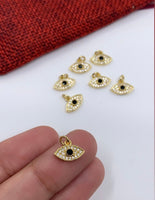 Gold/ Silver CZ Evil Eye with Clear Stones | Fashion Jewellery Outlet