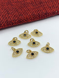 Gold/ Silver CZ Evil Eye with Clear Stones | Fashion Jewellery Outlet