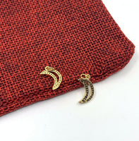 Half Moon Gold Charm, Crescent Moon | Fashion Jewellery Outlet | Fashion Jewellery Outlet